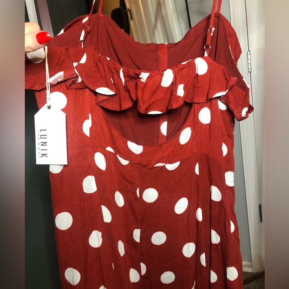 NWT Women’s Red Polka Dot Mini Dress SZ. L - Picture 11 of 15